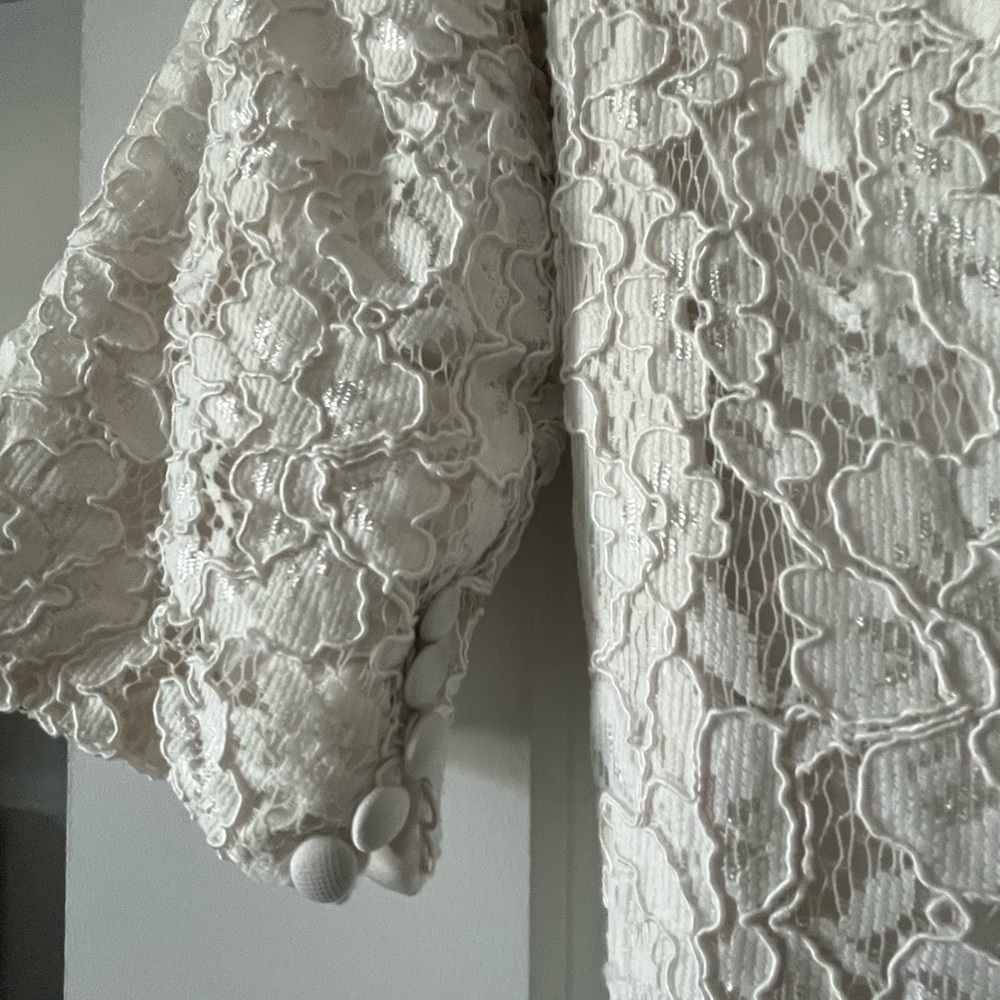 Maggie Sottero Ivory Lace Gown with Gold Accents - Picture 7 of 8